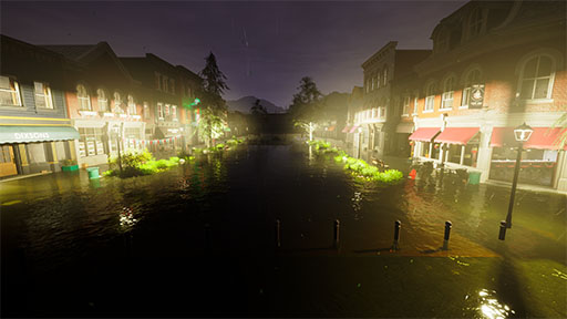 Level overview with flooded blocks