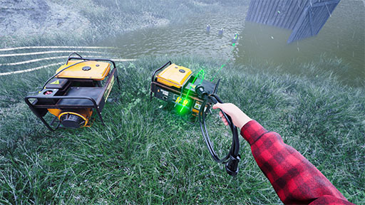 Generator powering multiple pumps