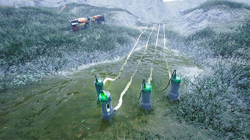 Improvised sandbag barrier